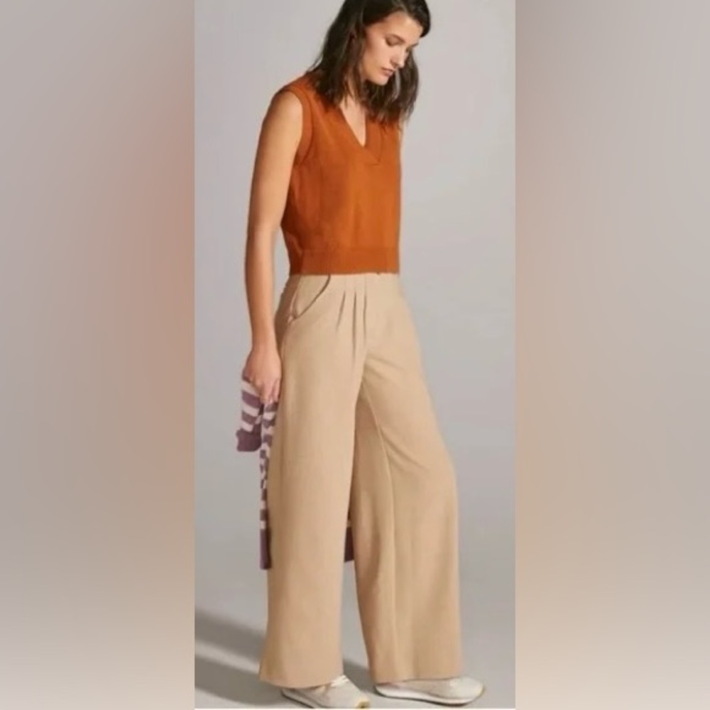 Maeve Anthropologie Pleated Wide-Leg Pants - Picture 3 of 7